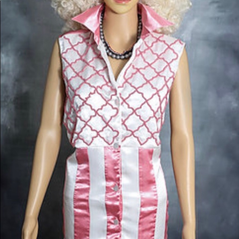Striped Silk Button Down Dress